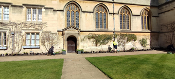 Staff at working planting at Jesus College