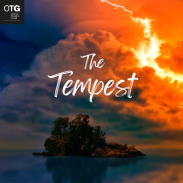 Stormy sky with 'The Tempest' text and Oxford Theatre Guild logo