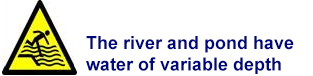 The river and pond have water of variable depth